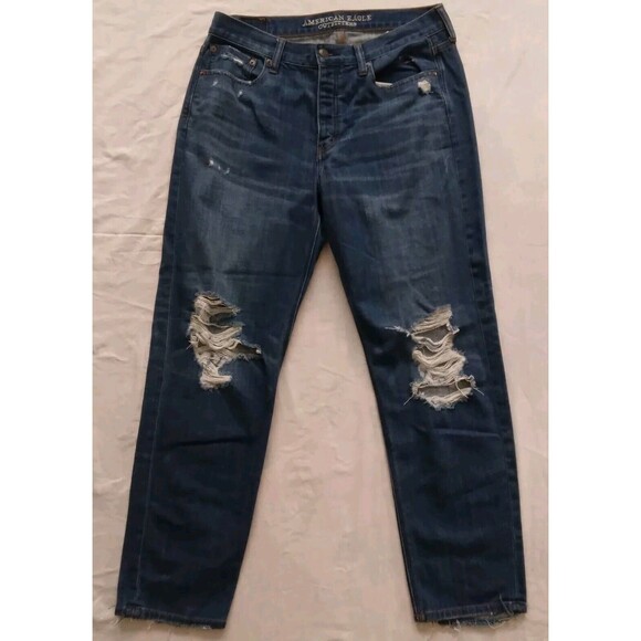 American Eagle Outfitters Denim - American Eagle Vintage Hi-Rise Button Fly Distressed Jeans Womens Size 10